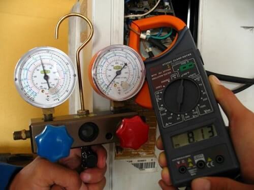 AC gas refill and performance test